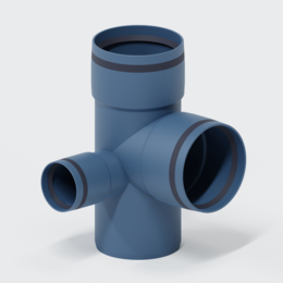 POLO-KAL XS Eckdoppelabzweig aus Polypropylen (PP) mit Monotec-Muffesohlegleichen Abgängen