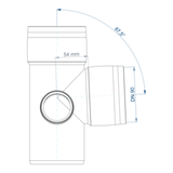 POLO-KAL XS Eckdoppelabzweig aus Polypropylen (PP) mit Monotec-Muffesohlegleichen Abgängen