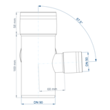 POLO-KAL XS Eckdoppelabzweig aus Polypropylen (PP) mit Monotec-Muffesohlegleichen Abgängen