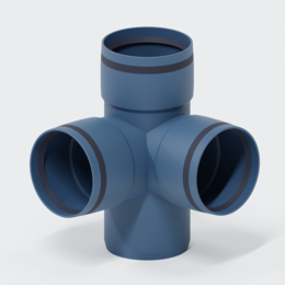 POLO-KAL XS Eckdoppelabzweig aus Polypropylen (PP) mit Monotec-Muffesohlegleichen Abgängen