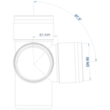 POLO-KAL XS Eckdoppelabzweig aus Polypropylen (PP) mit Monotec-Muffesohlegleichen Abgängen