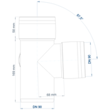 POLO-KAL XS Eckdoppelabzweig aus Polypropylen (PP) mit Monotec-Muffesohlegleichen Abgängen