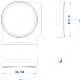 POLO-KAL XS Eckdoppelabzweig aus Polypropylen (PP) mit Monotec-Muffesohlegleichen Abgängen