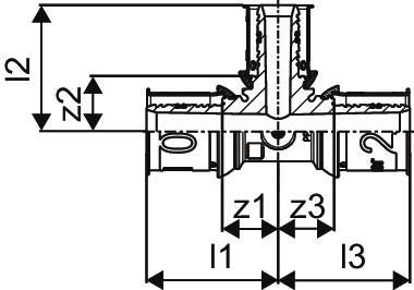 Uponor S-Press PLUS T-Stück reduziert PPSU