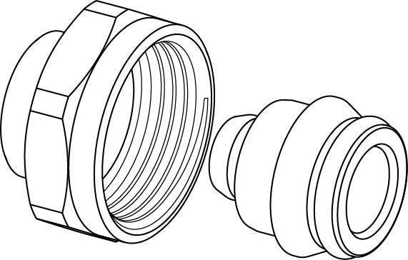 Uponor Uni-X Verschraubung MLC mit 3/4" FT Euro Anschluss