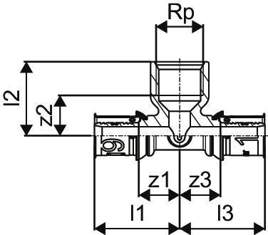 Uponor S-Press PLUS T-Stück m. Innengew.