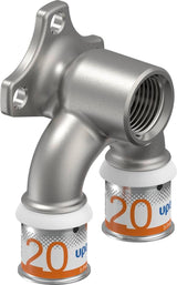 Uponor S-Press PLUS U-Wandscheibe mit Pressmuffe und 1/2 Zoll Gewindemaß aus entzinkungsbeständigem Messing, verzinnt