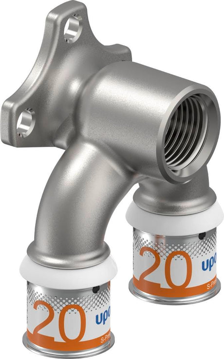 Uponor S-Press PLUS U-Wandscheibe mit Pressmuffe und 1/2 Zoll Gewindemaß aus entzinkungsbeständigem Messing, verzinnt