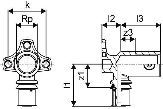 Uponor S-Press PLUS Wandscheibe XL 16-Rp1/2"FT