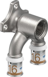 Uponor S-Press PLUS U-Wandscheibe mit Pressmuffe und 1/2 Zoll Gewindemaß aus entzinkungsbeständigem Messing, verzinnt