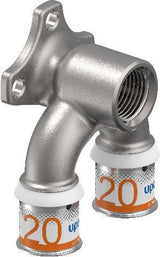 Uponor S-Press PLUS U-Wandscheibe mit Pressmuffe und 1/2 Zoll Gewindemaß aus entzinkungsbeständigem Messing, verzinnt