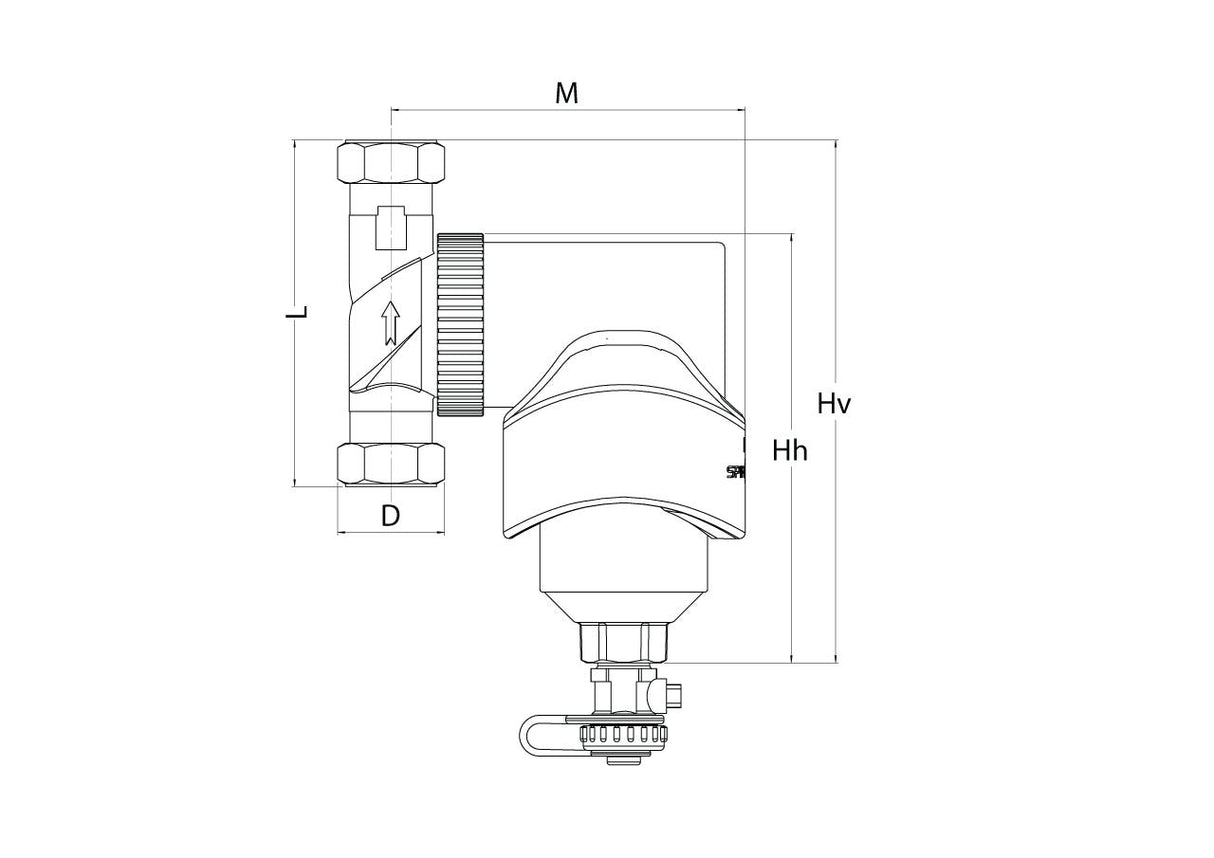 SP Schlammabscheider SpiroTrap MBL mit Magnet aus Messing, Universalanschluss für Heiz- und Kühlsysteme, horizontal/vertikal, PN 10, 110°C