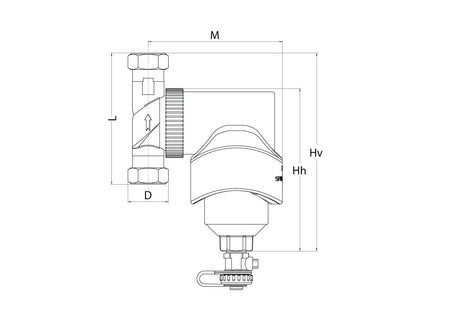 SP Schlammabscheider SpiroTrap MBL mit Magnet aus Messing, Universalanschluss für Heiz- und Kühlsysteme, horizontal/vertikal, PN 10, 110°C