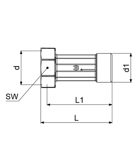 JS Verbindungsverschraubung von Schlösser, Werkstoff Messing, Dichtungen EPDM, Trinkwasserverordnung DIN EN 1717, Betriebsdruck max. 10 bar, Betriebstemperatur max. 90 Grad