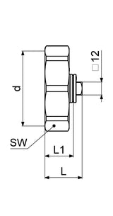 JS Abschlusskappe rechts, Wasserzufuhr von links, Fabrikat Schlösser, Werkstoff Messing, Dichtungen EPDM, Anschlussart Innengewinde, Betriebsdruck max. 10 bar, Betriebstemperatur max. 90 Grad, G-Gewinde ISO 228 Teil 1, Trinkwasserverordnung DIN EN 1717