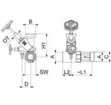 JS Abzweig-T-Ventil Freistromventil mit steigender Spindel