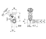 JS Abzweig-T-Ventil Freistromventil mit steigender Spindel