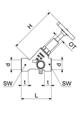 JS Freistromventil mit Muffenanschluss, mit Entleerung, mit steigender Spindel, Innengewinde, DVGW geprüft