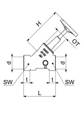 JS Freistromventil mit Muffenanschluss, mit Entleerung, mit steigender Spindel, Innengewinde, DVGW geprüft
