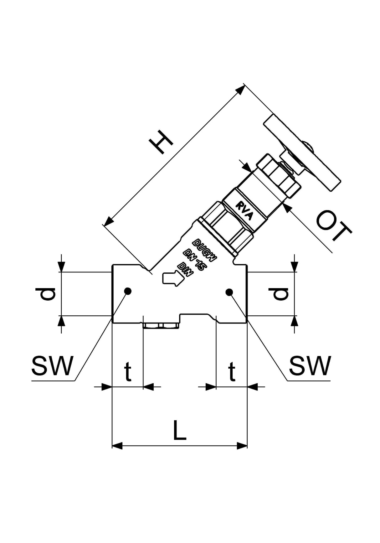 JS KFR-Ventil mit Muffenanschluss, ohne Entleerung, mit nicht steigender Spindel, Innengewinde, DVGW geprüft