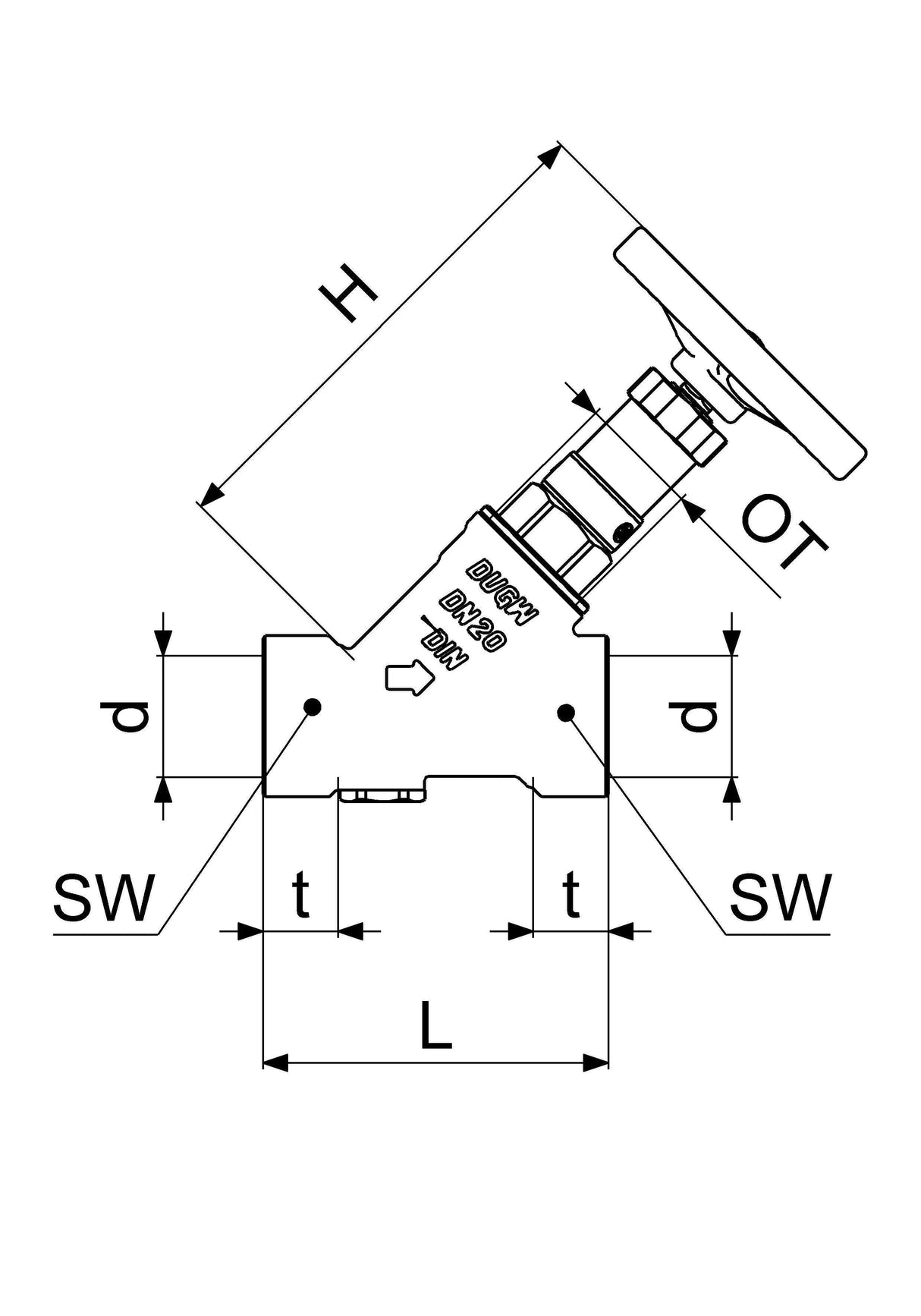JS KFR-Ventil mit Muffenanschluss, ohne Entleerung, mit nicht steigender Spindel, Innengewinde, DVGW geprüft