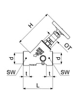 JS KFR-Ventil mit Muffenanschluss, mit Entleerung, mit nicht steigender Spindel, Innengewinde, DVGW geprüft