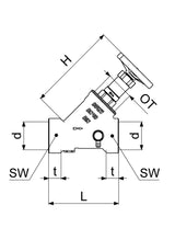 JS KFR-Ventil mit Muffenanschluss, mit Entleerung, mit nicht steigender Spindel, Innengewinde, DVGW geprüft