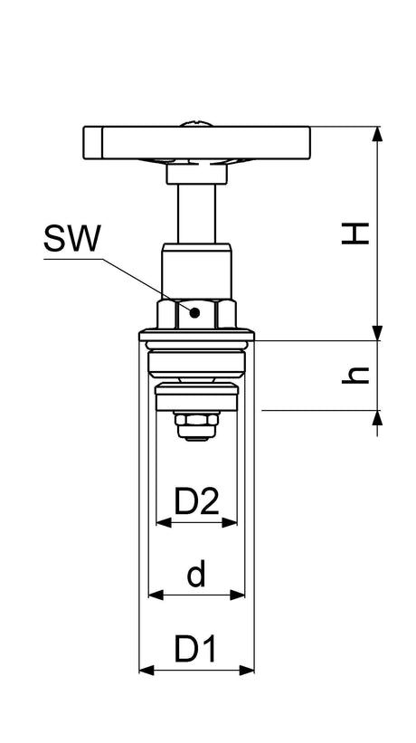 JS Fettkammer-Oberteil, Durchgang-/Schrägsitzventil, mit steigender Spindel, aus Messing, mit EPDM Dichtung