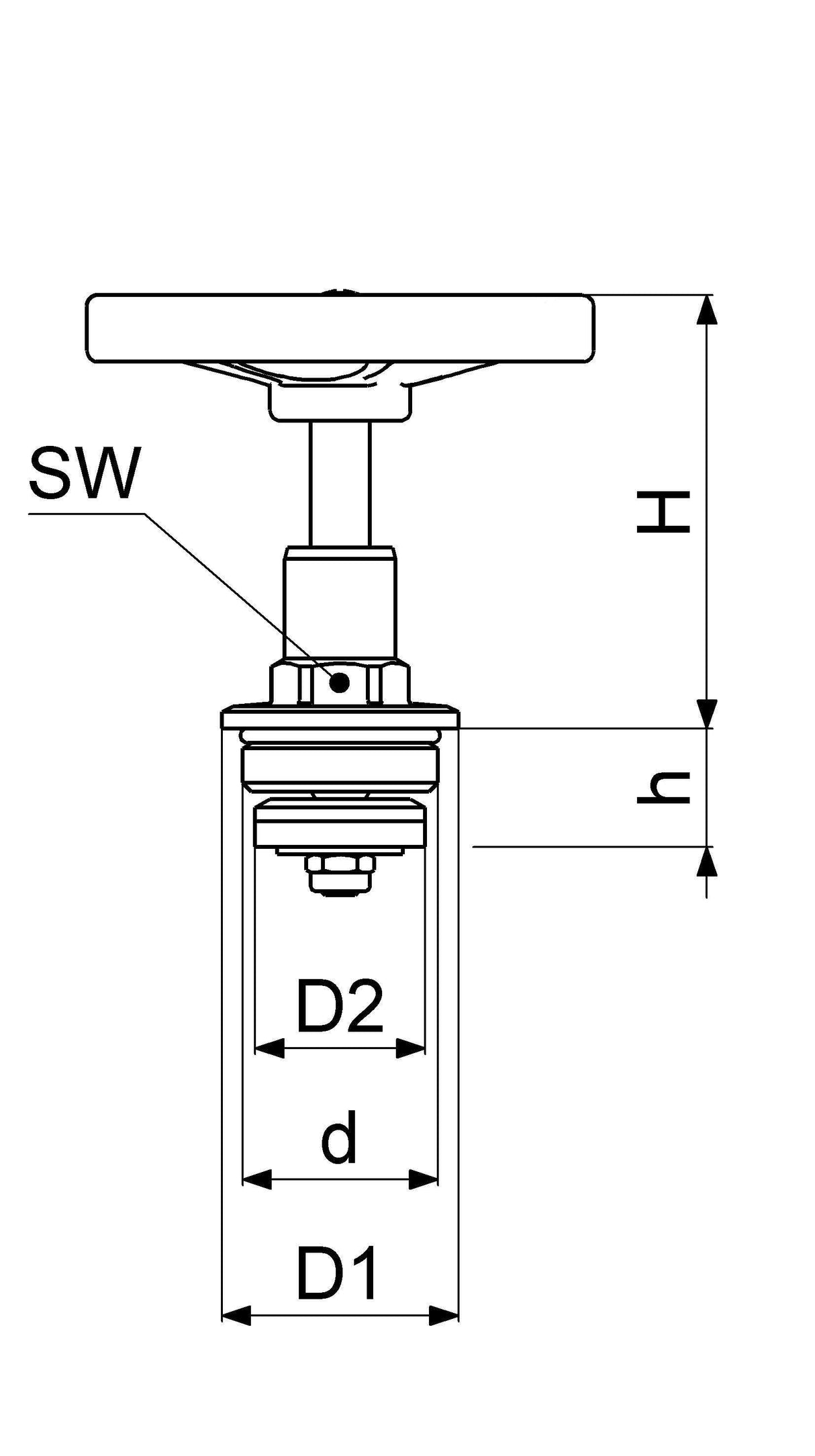 JS Fettkammer-Oberteil, Durchgang-/Schrägsitzventil, mit steigender Spindel, aus Messing, mit EPDM Dichtung