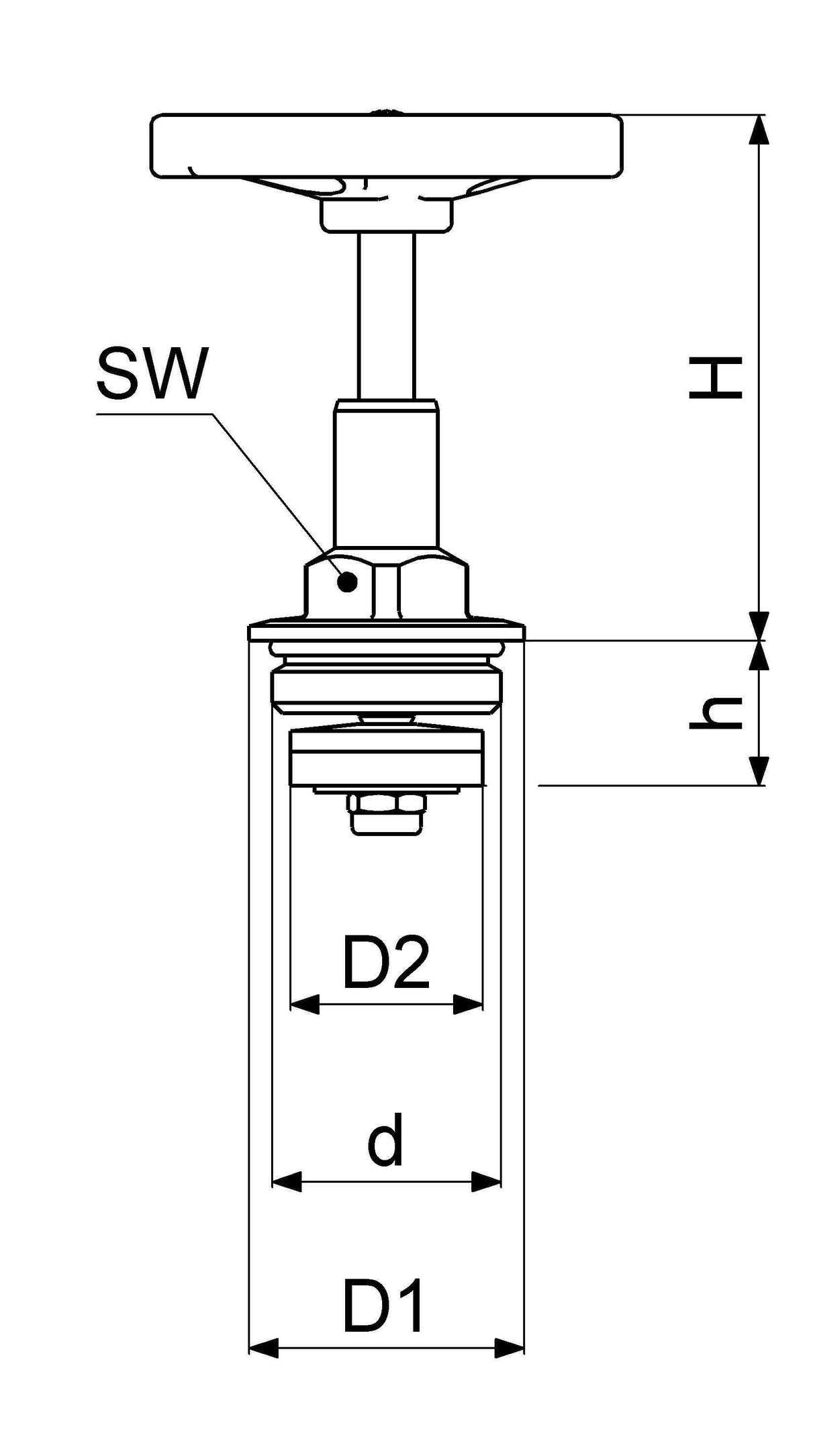 JS Fettkammer-Oberteil, Durchgang-/Schrägsitzventil, mit steigender Spindel, aus Messing, mit EPDM Dichtung