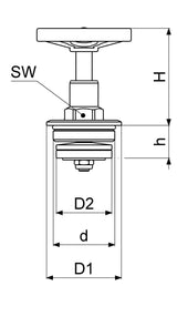 JS Fettkammer-Oberteil, Durchgang-/Schrägsitzventil, mit steigender Spindel, aus Messing, mit EPDM Dichtung