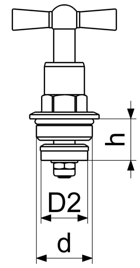 JS Knebel-Oberteil, mit Rückschlagkegel, poliertes chrom