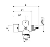 JS Entleerungsventil mit geradem Auslauf, DN15, Außengewinde 1/2", aus Messing