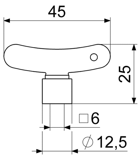 JS Steckschlüssel DN15, 1/2", Vierkant 6mm, vernickelt