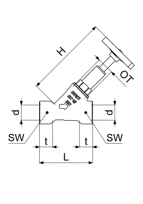 JS Freistromventil mit Muffenanschluss, ohne Entleerung, mit steigender Spindel, DVGW geprüft