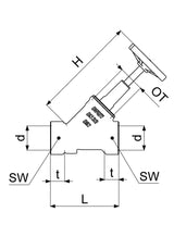 JS Freistromventil mit Muffenanschluss, ohne Entleerung, mit steigender Spindel, DVGW geprüft