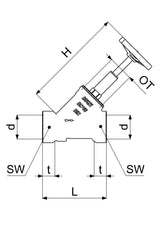 JS Freistromventil mit Muffenanschluss, ohne Entleerung, mit steigender Spindel, DVGW geprüft