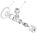 JS Eckventil, selbstdichtend, Comfortgriff, Quetschverschraubung, DN15, 1/2" x 10mm, DVGW geprüft
