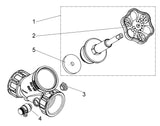 JS Freistromventil mit Muffenanschluss, mit Entleerung, mit steigender Spindel, Innengewinde, DVGW geprüft