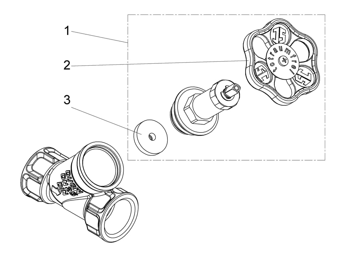 JS Freistromventil mit Muffenanschluss, ohne Entleerung, mit nicht steigender Spindel, DVGW geprüft