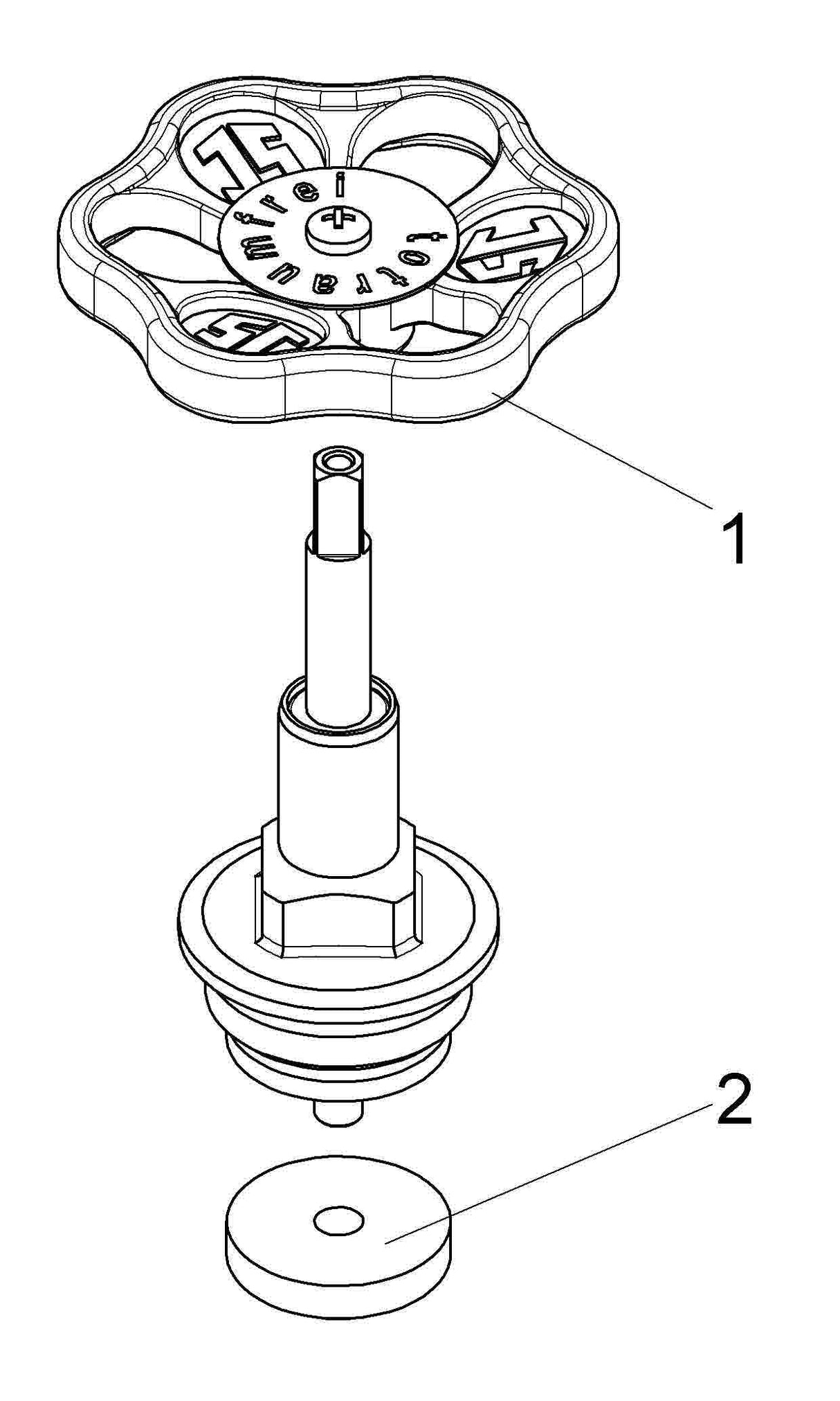 JS Fettkammer-Oberteil, Durchgang-/Schrägsitzventil, mit steigender Spindel, aus Messing, mit EPDM Dichtung