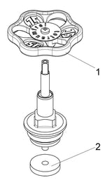 JS Fettkammer-Oberteil, Durchgang-/Schrägsitzventil, mit steigender Spindel, aus Messing, mit EPDM Dichtung
