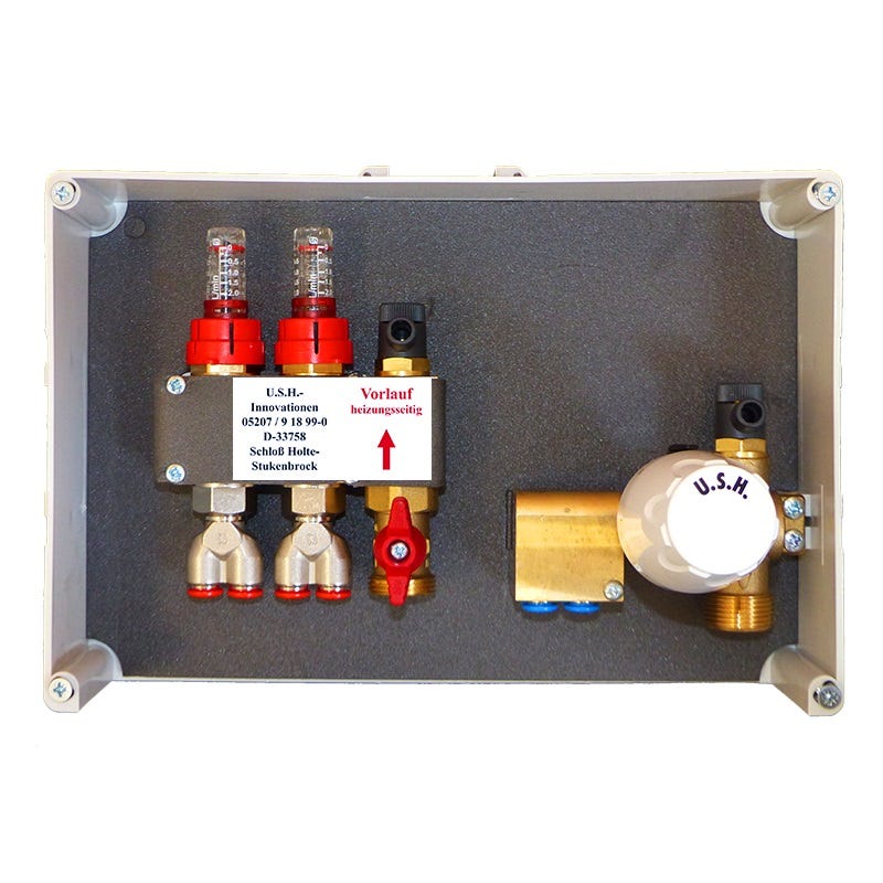 USH UP-Einzelraumregelung f. 2Heizmatten RTL-TH-Funktion nach vorne, f. 8mm Rohr