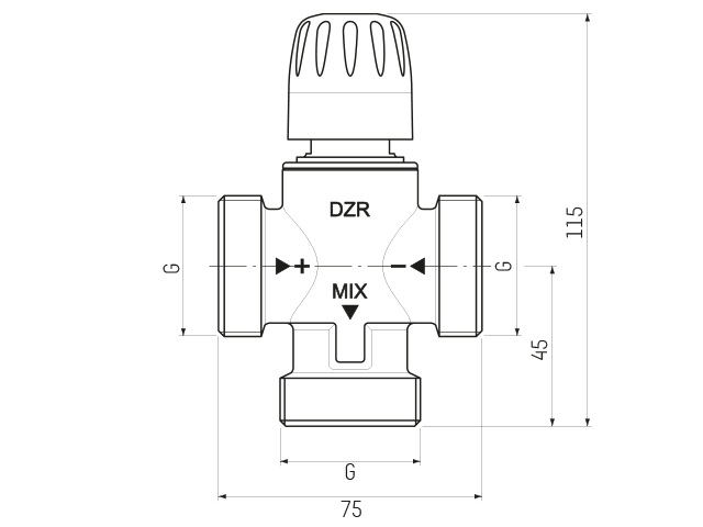 Taconova thermisches Mischventil NovaMix Standard 70