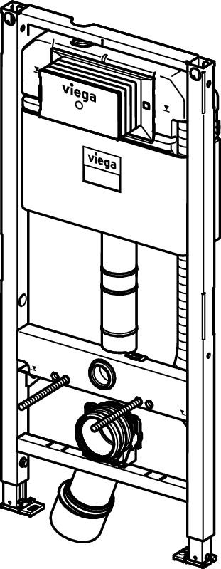 Viega WC Element Prevista Dry 8522 mit Dusch WC Anschluss 1120 mm