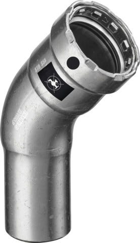 Viega Megapress-Bogen 45° mit 1 Muffe mit SC-Contur Stahl unlegiert, Zink-Nickel-Beschichtung, Modell 4226.1