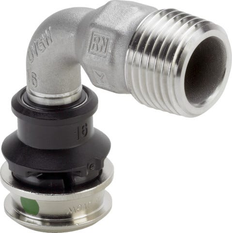 Viega Raxinox-Übergangsbogen 90° mit SC-Contur Stahl nichtrostend, Modell 4414
