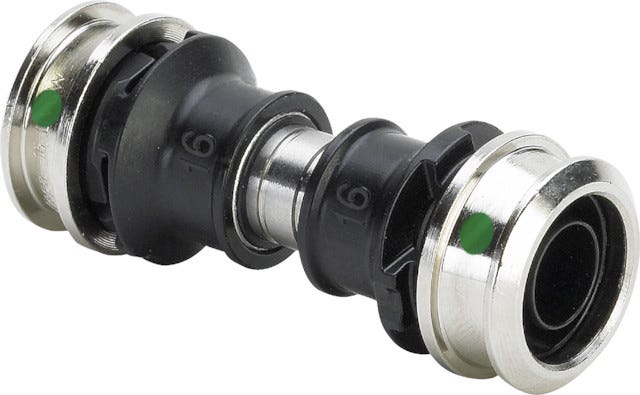 Viega Raxinox-Kupplung mit SC-Contur Stahl nichtrostend Modell 4415, Pressmuffe, 1-teilig, gerade
