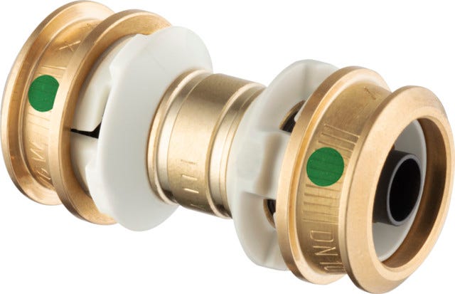 Viega Kupplung mit SC Raxofix Modell 5315.01 aus Siliziumbronze mit Pressanschlüssen