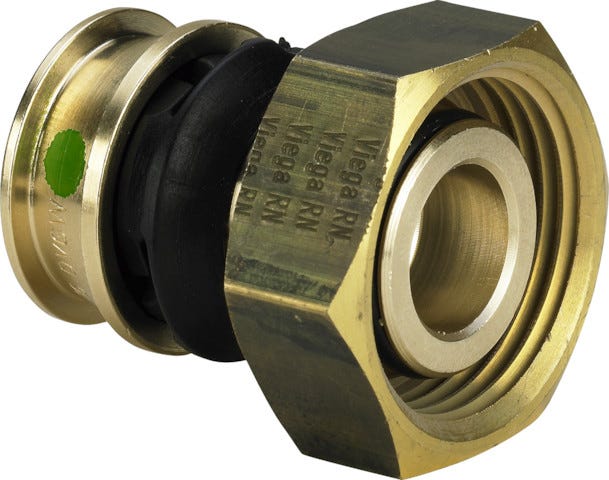 Viega Raxofix-Anschlussverschraubung mit SC-Contur aus Siliziumbronze, Modell 5329, geradige 2-teilige Ausführung
